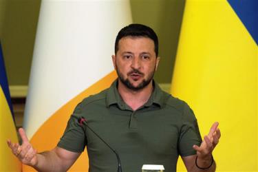 Tổng thống Ukraine Volodymyr Zelensky phát biểu tại Kiev, ngày 19/7/2023.