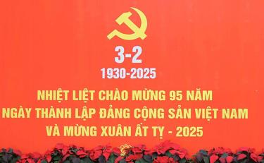 Các pano, áp phích tuyên truyền, cổ động cho chào mừng 95 năm Ngày thành lập Đảng Cộng sản Việt Nam.