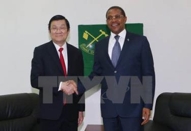 Chủ tịch nước Trương Tấn Sang gặp Chủ tịch Đảng CCM Tanzania Jakaya Mrisho Kikwete.