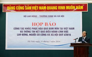 Buổi họp báo diễn ra sáng 31/3 tại trụ sở Bộ Lao động – Thương binh và Xã hội (Hà Nội).