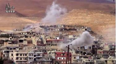 Wadi Barada, phía tây bắc Damascus, Syria, một mặt trận giao tranh giữa quân chính phủ và phiến quân Syria.