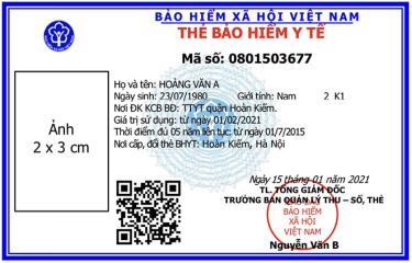 Mẫu thẻ BHYT mới từ 1/4/2021