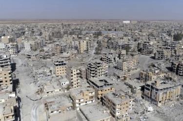 Cảnh đổ nát tại Syria sau các cuộc không kích. (Ảnh minh họa).