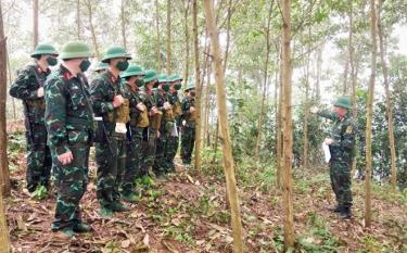 Ban Chỉ huy quân sự huyện Trấn Yên huấn luyện chuyển các trạng thái sẵn sàng chiến đấu.