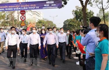 Thủ tướng Phạm Minh Chính dự Ngày hội Khởi nghiệp Quốc gia của học sinh, sinh viên lần thứ tư. (Ảnh: TTXVN)