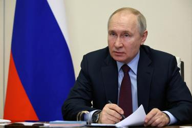 Tổng thống Nga Vladimir Putin chủ trì cuộc họp trực tuyến với chính phủ từ ngoại ô Moskva ngày 11/1.