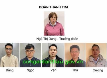 Nhóm cán bộ đoàn thanh tra. Ảnh CA Lai Châu.