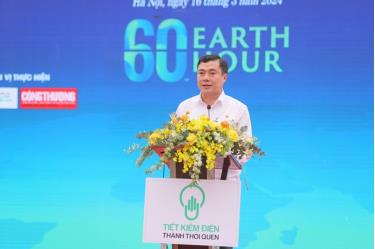 Thứ trưởng Bộ Công Thương Nguyễn Sinh Nhật Tân phát biểu tại buổi lễ.
