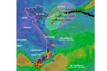 Đường đi bão số 3 Saola ngày 2.9.2023.