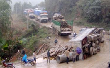 Hiện trường vụ tai nạn giao thông.