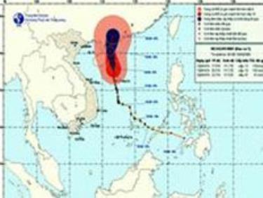 Bản đồ dự báo hướng đi bão số 1.