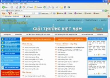 Giao diện của Cổng thông tin thi đua khen thưởng. 
