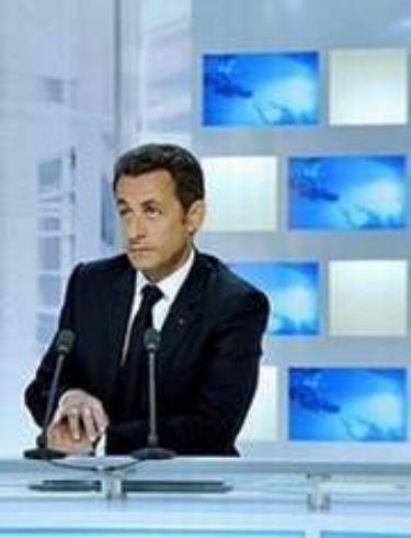 Tổng thống Sarkozy trên kênh truyền hình France 3.