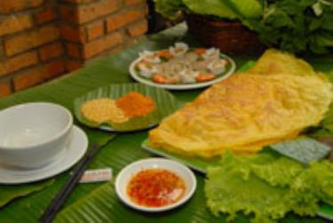 Hấp dẫn món bánh xèo nấm mối 
