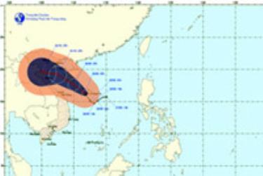 Đường đi của bão số 7 xác định lúc 9h30.