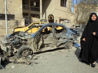 Hiện trường một vụ đánh bom ở Baghdad.