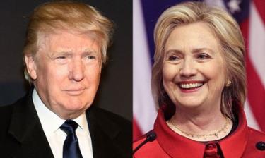 Hai ứng viên Tổng thống Mỹ Donald Trump và Hillary Clinton.