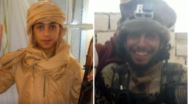 Younes Abaaoud (trái) trong một bức ảnh tuyên truyền của IS và anh trai Abdelhamid Abaaoud.