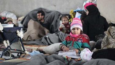 Người dân Syria tại nơi lánh nạn ở Jibreen, ngoại ô phía đông thành phố Aleppo, Syria.
