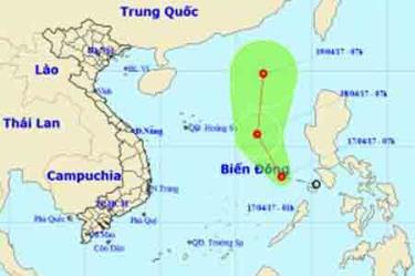 Đường đi và hướng di chuyển của áp thấp nhiệt đới. Ảnh: Trung tâm Dự báo KTTVTƯ.