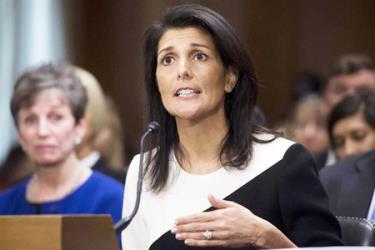 Đại sứ Mỹ tại Liên hợp quốc (LHQ) Nikki Haley
