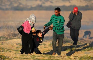 Người biểu tình Palestine bị thương tại Dải Gaza, ngày 19/3/2019.