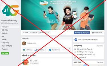 Một fanpage giả mạo Viettel trên facebook. (Ảnh chụp màn hình)