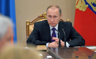Tổng thống Nga Vladimir Putin trong một cuộc họp.