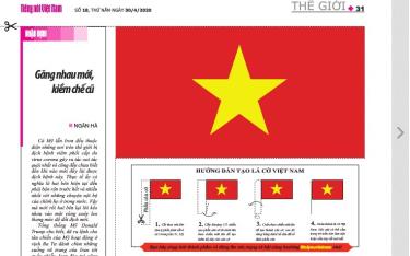 Lá cờ tổ quốc trên Báo Tiếng nói Việt Nam.