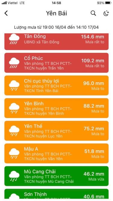 Trận mưa đêm và sáng 17/4 đã gây ra một lượng lớn nước gây ngập úng nhiều nơi trên địa bàn huyện Trấn Yên và thành phố Yên Bái.