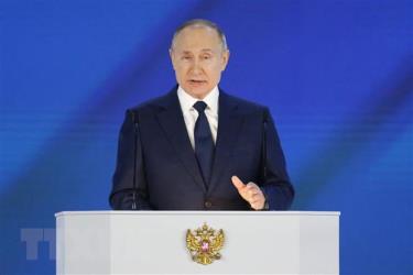 Tổng thống Nga Vladimir Putin đọc Thông điệp Liên bang thứ 27 tại Moskva ngày 21/4/2021