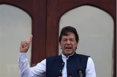 Thủ tướng Pakistan Imran Khan trong bài phát biểu tại thủ đô Islamabad.