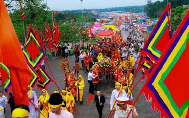 A palanquin procession in the Hung Kings Temple Festival.
