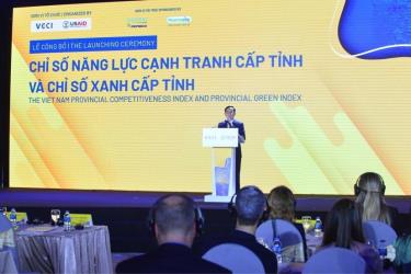 Ông Phạm Tấn Công, Chủ tịch VCCI phát biểu tại buổi lễ công bố ngày 11/04/2023.