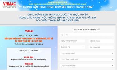 Thi trực tuyến “Nâng cao nhận thức phòng tránh tai nạn bom mìn, vật nổ” năm 2024.