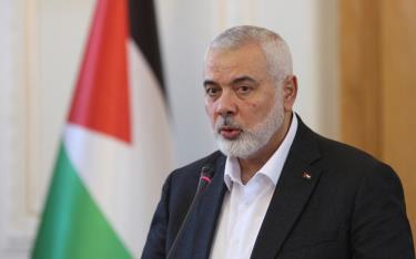 Ismail Haniyeh, người đứng đầu văn phòng chính trị của Hamas, tại cuộc họp báo ở Tehran, Iran ngày 26/3.