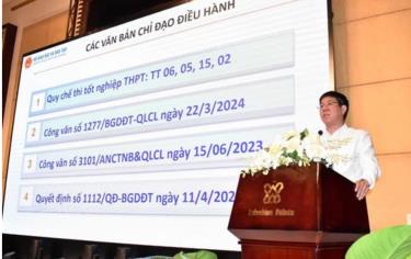 Cục trưởng Cục Quản lý chất lượng Huỳnh Văn Chương báo cáo tại Hội nghị