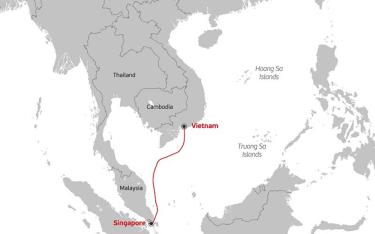 Sơ đồ tuyến cáp quang biển Vietnam - Singapore Cable System (VTS)