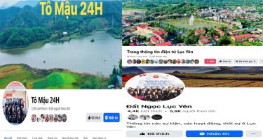 Các trang  Fanpage trên mạng xã hội  của huyện Lục Yên thu hút hàng ngàn lượt theo dõi.