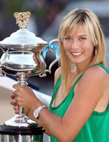 Sharapova với chức vô địch Úc mở rộng.