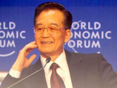 Thủ tướng Trung Quốc Ôn Gia Bảo phát biểu tại Diễn đàn Davos 2009.