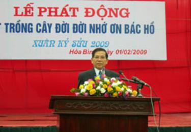 Chủ tịch nước Nguyễn Minh Triết phát biểu tại lễ phát động