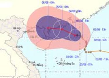 Trong vòng một ngày, bão số 6 diễn biến phức tạp với 2 lần đổi hướng.