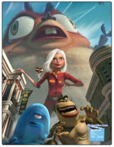 Một cảnh trong phim 3D Monsters vs. Aliens.