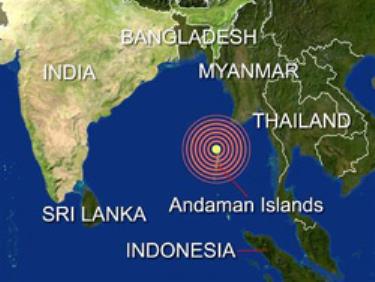 Động đất mạnh ở ngoài khơi đảo Andamans của Ấn Độ.