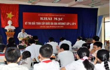 Khai mạc kỳ thi Toán cấp quốc gia qua Internet tại Lào Cai.