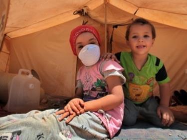 Trẻ em tị nạn Syria tại trại tị nạn Zaatari.