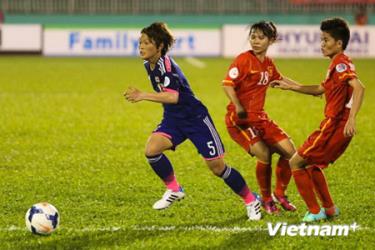 Tuyển nữ Nhật Bản tỏ ra quá mạnh so với Việt Nam.