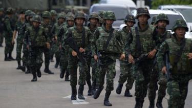Binh sĩ Thái Lan tại Bangkok ngày 22/5.