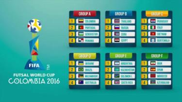 Kết quả bốc thăm World Cup futsal 2016.